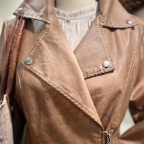 Max Studio Faux Leather Moto Jacket - Picture 3 of 6